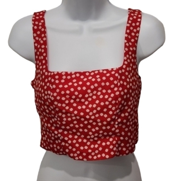Floral Polka Dot Crop Top - Picture 2 of 6